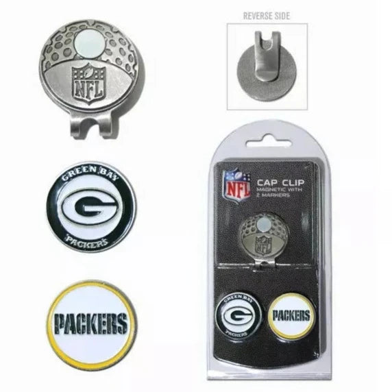 NFL Hat Clips-Con Marca Metalica Green Bay Packers