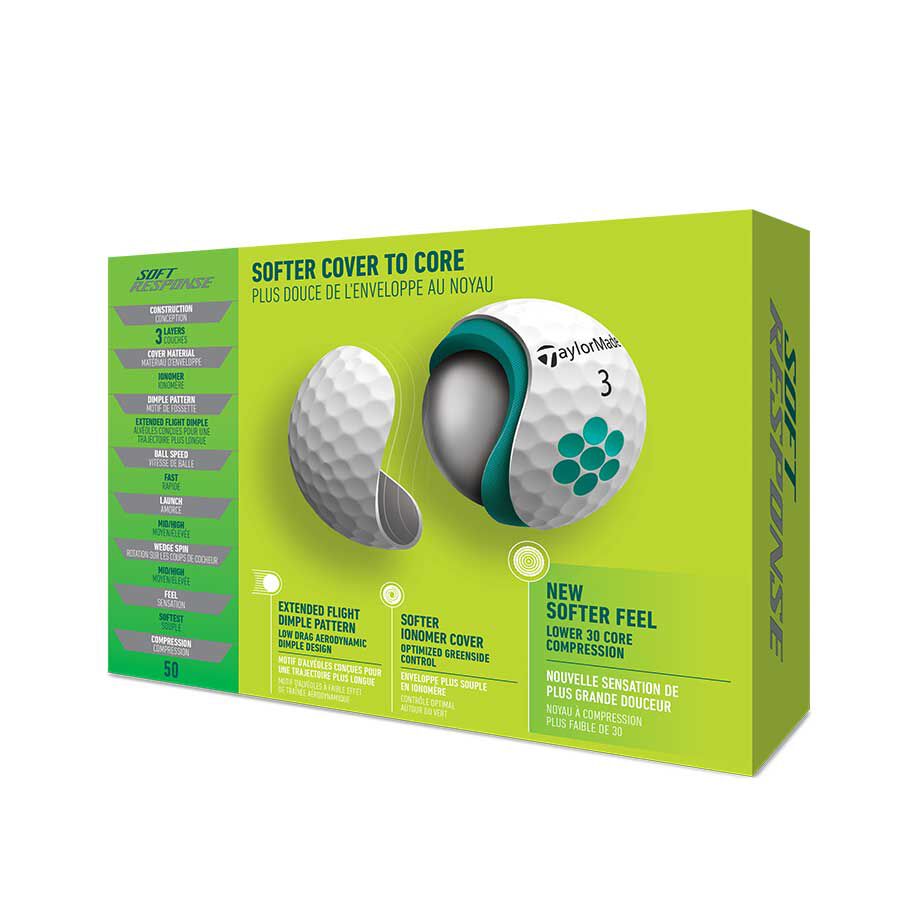 TaylorMade - Pelota Soft Response Blanca 3PK